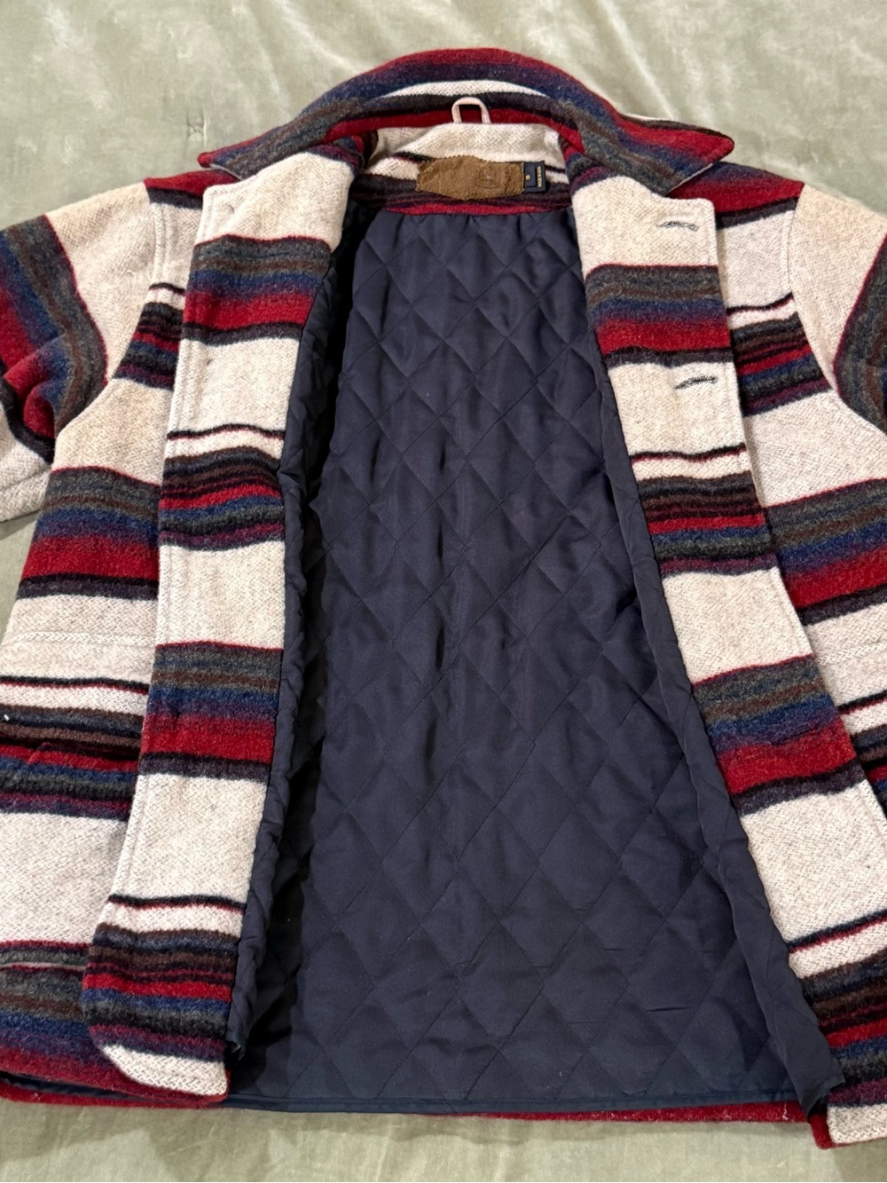 Vintage Woolrich Southwestern Wool Blanket Coat Jacket Men’s Small USA Made - Picture 8 of 9